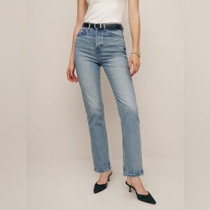 NWT Reformation Cynthia Stretch High Rise Straight Jeans Fortuna size 26